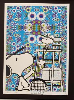 Death NYC Large Framed 16x20in Pop Art Certified Snoopy Tennis Murakami #