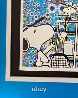Death NYC Large Framed 16x20in Pop Art Certified Snoopy Tennis Murakami #