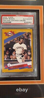 Framed And Matted Barry Bonds 756 Collage Psa/dna Autograph Stacks Of Plaques