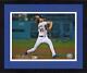 Framed Dustin May Dodgers Signed 8x10 Pitching With Hand Up Photograph