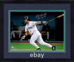 Framed Edgar Martinez Seattle Mariners Signed 16x20 The Double Photo withHOF Insc