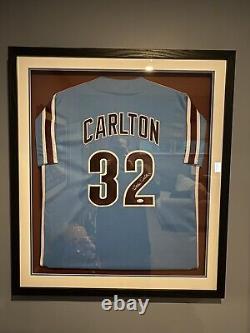 Framed Philadelphia Phillies Steve Carlton Autographed Signed Jersey Jsa Coa