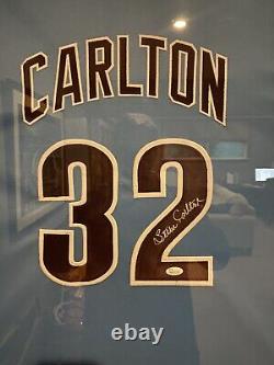 Framed Philadelphia Phillies Steve Carlton Autographed Signed Jersey Jsa Coa