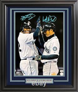 Griffey & Ichiro Autographed Framed 16x20 Photo Mariners Beckett 221126