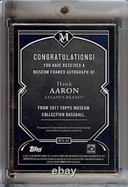 Hank Aaron 2017 Museum Coll. Framed Autograph Auto Braves #MFA-HA 07/15