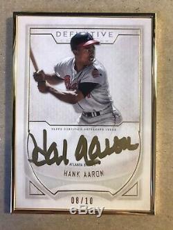 Hank Aaron 2019 Topps Definitive Framed Gold Ink Autograph Auto /10