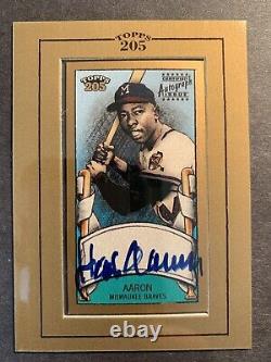 Hank Aaron Braves 2003 Topps 205 Certified Auto Autograph Framed Mini On Card