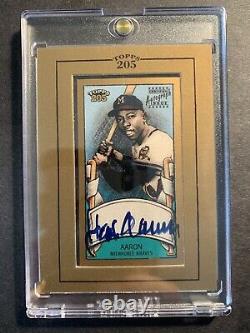 Hank Aaron Braves 2003 Topps T 205 Certified Auto Autograph Framed Mini On Card