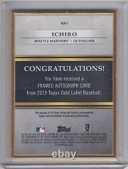 Ichiro 2019 Topps Gold Label Framed Auto Red Parallel #d 3/5 Seattle Mariners