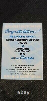 Jarred Kelenic 2021 Topps Gold Label Framed Black Rc Rookie Auto