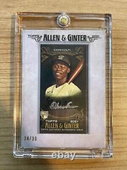 Jazz Chisholm 2021 Allen and Ginter Rookie Mini Silver Framed Auto /30 Marlins
