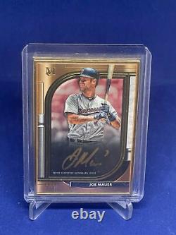 Joe Mauer 2021 Topps Museum Collection Gold Framed On Card Auto #d 9/10