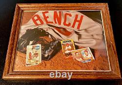 Johnny Bench framed signed Photo Print Cincinnati Reds? 9x11 Frame