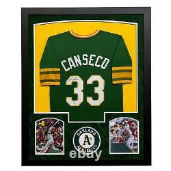 Jose Canseco Signed Green Custom Suede Matte Framed Baseball Jersey