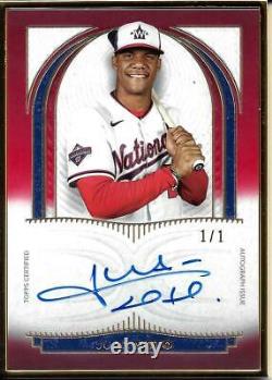 Juan Soto 2021 Topps Definitive Gold Framed Red Auto Autograph #ed 1/1 Nationals