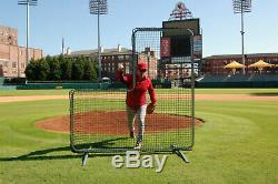 L-Screen 6' x 6' Professional Baseball Safety Frame & #42-60Ply Pitcher L Screen