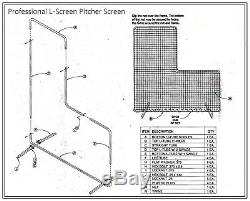 L-Screen 7' x 7' Professional Baseball Safety Frame & 90Ply Net Pitcher L Screen