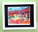 Leroy Neiman A's Vs Giants Baseball Signed Pop Art Mounted Framed New 11x14