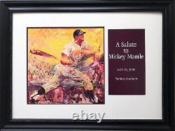 LeRoy Neiman A Salute to Mickey Mantle CUSTOM FRAMED Litho Yankees Baseball