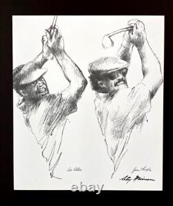 Leroy Neiman + Jim Thorpe Golf + Circa 1970's + Signed Print Framed