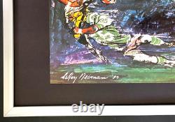 Leroy Neiman + Steelers Jets + Circa 1970's + Signed Print Framed