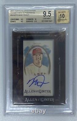 MIKE TROUT 2017 Topps Allen & Ginter #MAMTR Framed Mini AUTO Autograph BGS 9.5