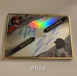 MIKE TROUT RONALD ACUNA JR. Dual Auto 1/5 2020 Topps Gold Label Framed On Card