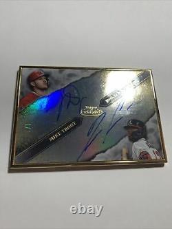 MIKE TROUT RONALD ACUNA JR. Dual Auto 1/5 2020 Topps Gold Label Framed On Card