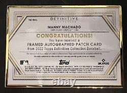 Manny Machado 2022 Topps Definitive Collection Framed Patch Auto /30 Padres