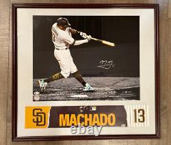 Manny Machado San Diego Padres Framed Locker Name Plate Tag 16x20 Auto Autograph