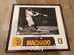 Manny Machado San Diego Padres Framed Locker Name Plate Tag 16x20 Auto Autograph