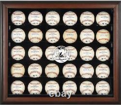 Mets Logo Brown Framed 30-Ball Display Case Fanatics