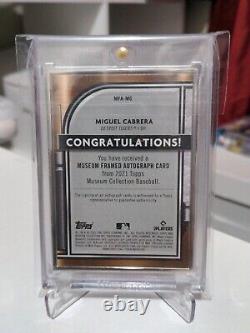 Miguel Cabrera 2021 Topps Museum Collection Gold Framed Silver Ink Auto #d /15