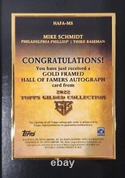 Mike Schmidt 2022 Topps Gilded Collection Gold Framed Hall of Fame Auto 1/1