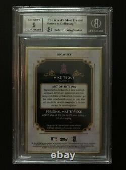 Mike Trout 1/15 2014 Topps Museum Collection Gold Frame On Card Auto BGS 9 Mint