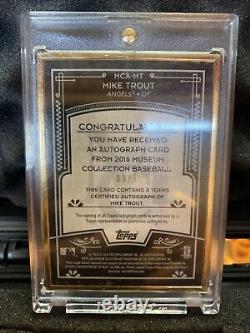 Mike Trout 2016 Topps Museum Collection Silver Ink Gold Framed Auto 2/15