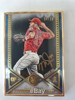 Mike Trout 2019 Topps Museum Gold Frame On Card Auto With Gold Ink 4/10