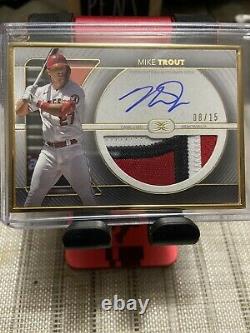 Mike Trout 2021 Topps Definitive Gold Framed PATCH AUTO 8/15