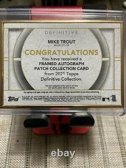 Mike Trout 2021 Topps Definitive Gold Framed PATCH AUTO 8/15