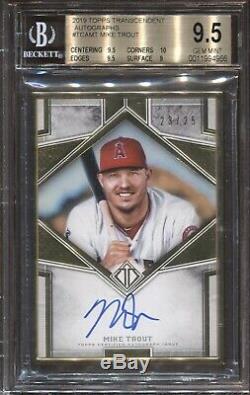 Mike Trout Bgs 9.5 2019 Topps Transcendent Metal Framed Auto Autograph Angels