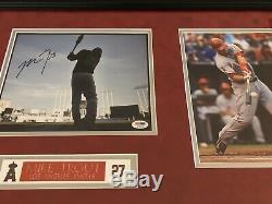 Mike Trout Framed Signed Game Model Bat Photo Card SI 1st Game Ticket Shadowbox