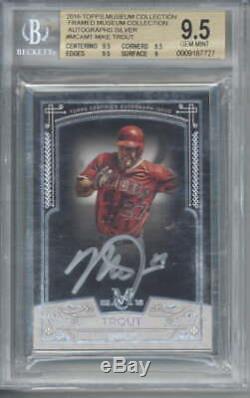 Mike Trout Signed Auto 2016 Topps Museum Collection Framed Silver BGS 9.5 10