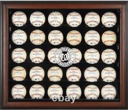 Nationals Logo Brown Framed 30-Ball Display Case