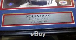 Nolan Ryan Autographed Signed Framed 8x10 Photo Rangers Bloody Psa/dna 94192