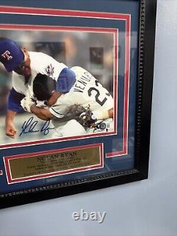 Nolan Ryan Framed Autograph Robin Ventura Beckett Cert Rangers Baseball