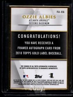 OZZIE ALBIES 2018 Topps Gold Label Framed Rookie On Card Auto BRAVES