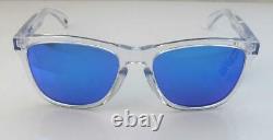 Oakley Sunglasses Frogskins Crystal Clear Frame Sapphire Iridium New Asian Fit