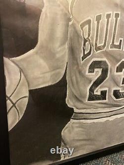 Original Graphite Portrait Of Michael Jordan 18x24 Framed