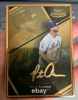 Pete Alonso 2021 Topps Gold Label Auric Framed Gold Ink Auto AFA-PA NY Mets