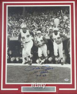 Pete Rose Autographed Framed 16x20 Photo Reds First Game 4-8-63 Psa/dna 90478